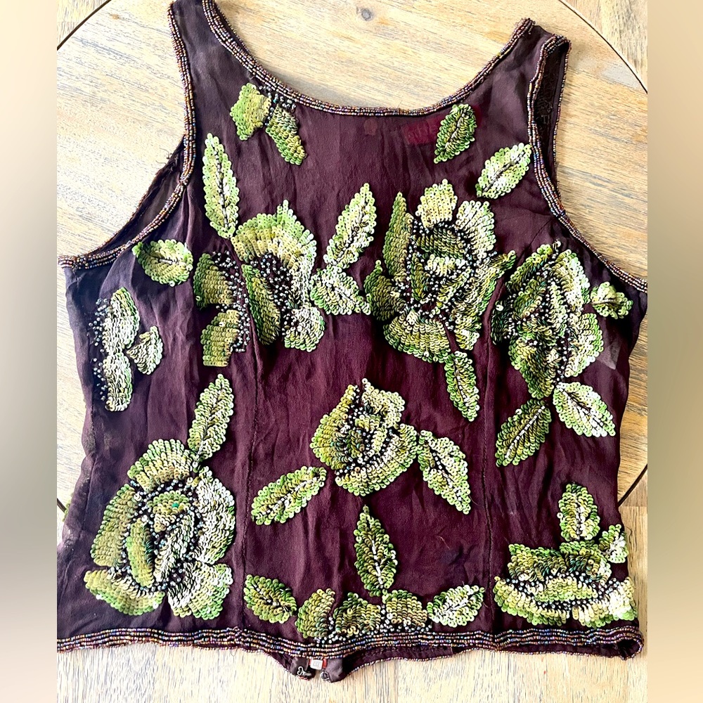 Stunning Silk Beaded Top